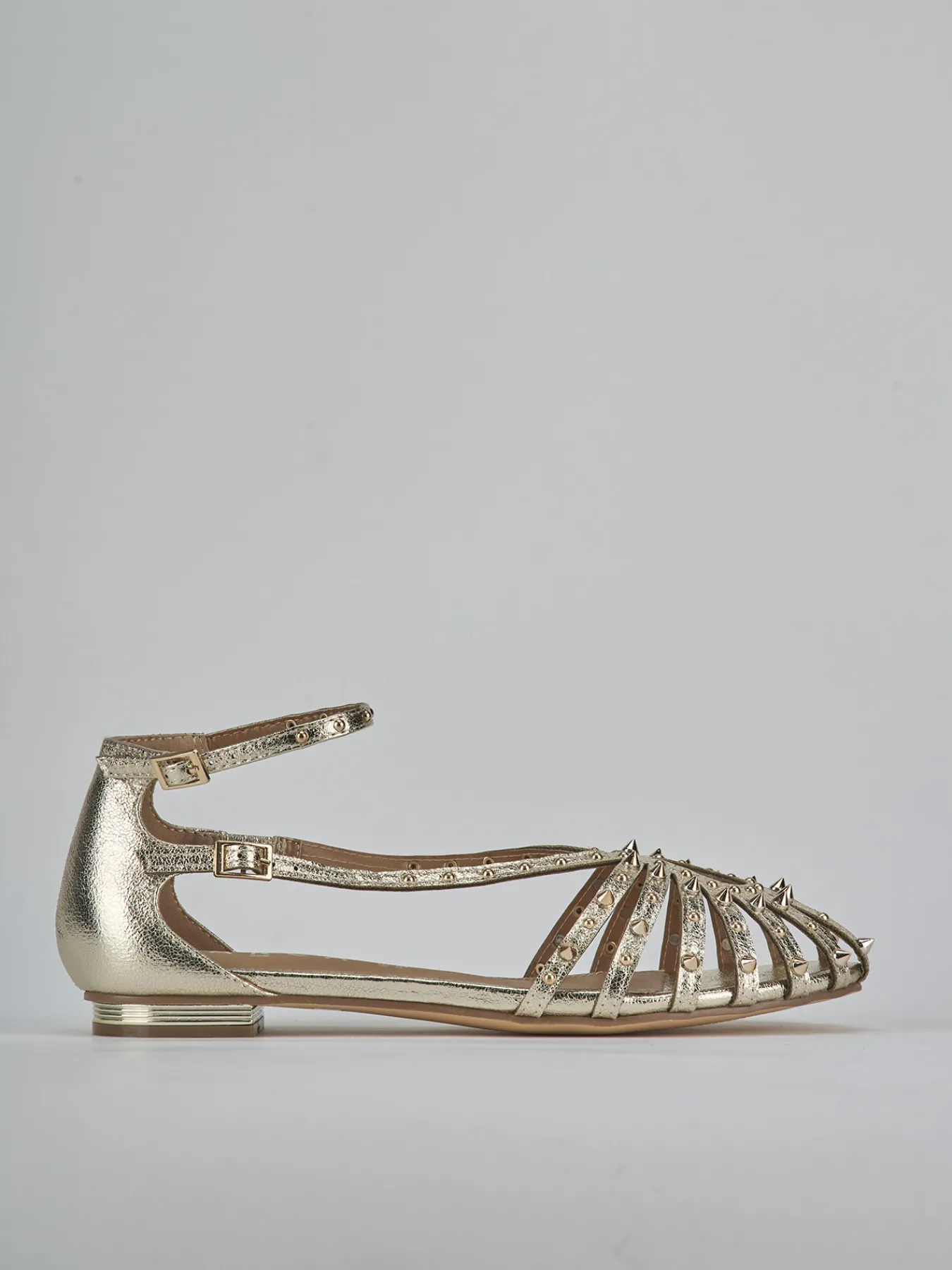 Clearance Sandali tacco 2cm pelle sostenibile Donna Sandali Tacco Basso