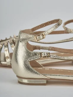 Clearance Sandali tacco 2cm pelle sostenibile Donna Sandali Tacco Basso