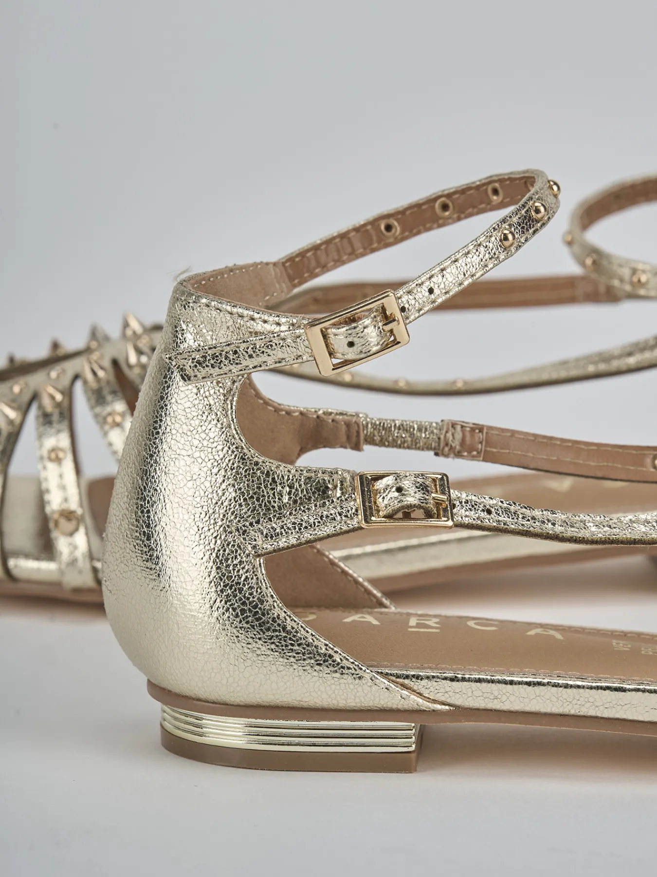 Clearance Sandali tacco 2cm pelle sostenibile Donna Sandali Tacco Basso