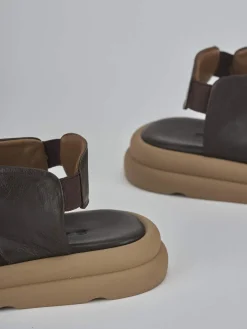 Discount Sandali tacco 3cm pelle testa Donna Sandali Tacco Basso