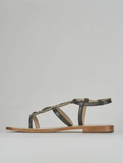 Online Sandali tacco 1cm pelle testa Donna Sandali Tacco Basso