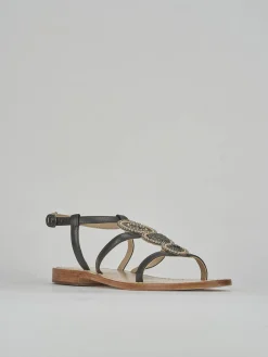 Online Sandali tacco 1cm pelle testa Donna Sandali Tacco Basso