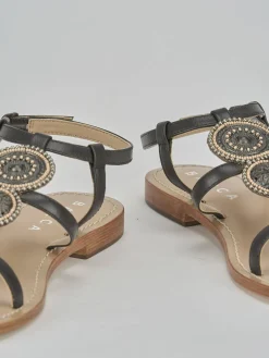 Online Sandali tacco 1cm pelle testa Donna Sandali Tacco Basso