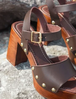 Best Sandali tacco 10cm pelle testa Donna Sandali Tacco Alto