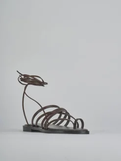 Hot Sandali tacco 1cm pelle testa Donna Sandali Tacco Basso