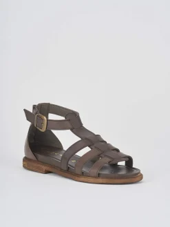 Hot Sandali tacco 1cm pelle testa Donna Sandali Tacco Basso