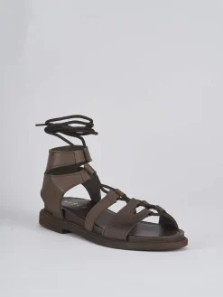 Outlet Sandali tacco 1cm pelle testa Donna Sandali Tacco Basso