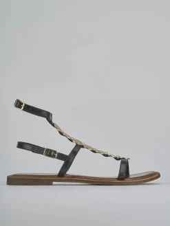 Outlet Sandali tacco 1cm pelle testa Donna Sandali Tacco Basso