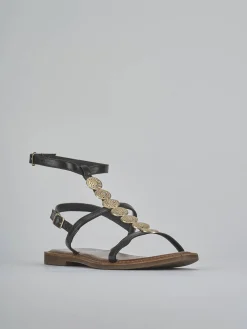 Outlet Sandali tacco 1cm pelle testa Donna Sandali Tacco Basso