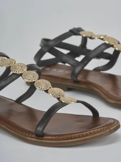 Outlet Sandali tacco 1cm pelle testa Donna Sandali Tacco Basso