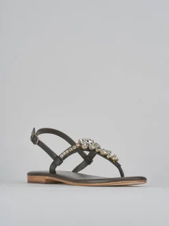 Outlet Sandali tacco 1cm pelle testa Donna Sandali Tacco Basso