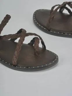 Sandali tacco 1cm pelle testa Donna Sandali Tacco Basso