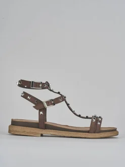 Discount Sandali tacco 1cm pelle testa Donna Sandali Tacco Basso