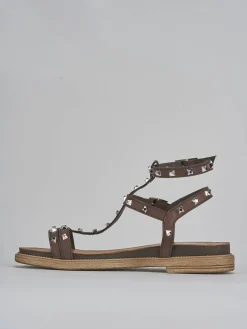 Discount Sandali tacco 1cm pelle testa Donna Sandali Tacco Basso