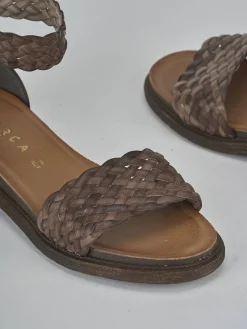 New Sandali tacco 2cm pelle testa Donna Sandali Tacco Basso