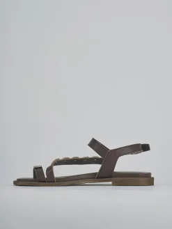 Outlet Sandali tacco 1cm pelle testa Donna Sandali Tacco Basso