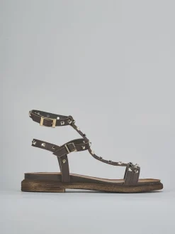 New Sandali tacco 1cm pelle testa Donna Sandali Tacco Basso