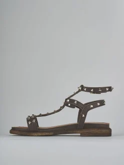 New Sandali tacco 1cm pelle testa Donna Sandali Tacco Basso