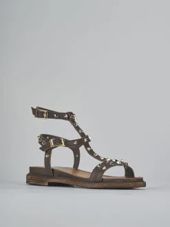 New Sandali tacco 1cm pelle testa Donna Sandali Tacco Basso