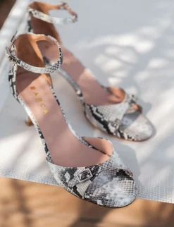 Discount Sandali tacco 5cm pitone Donna Sandali Tacco Alto