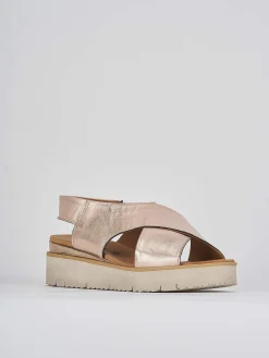 Sale Sandali zeppa 4 cm pelle Donna Sandali Zeppa