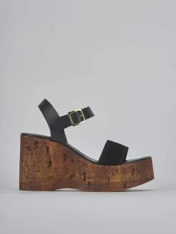 Best Sandali zeppa tacco 10cm camoscio Donna Sandali Zeppa