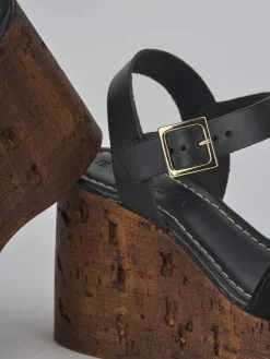 Best Sandali zeppa tacco 10cm camoscio Donna Sandali Zeppa