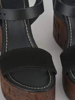 Best Sandali zeppa tacco 10cm camoscio Donna Sandali Zeppa