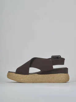 New Sandali zeppa tacco 5cm camoscio testa Donna Sandali Zeppa