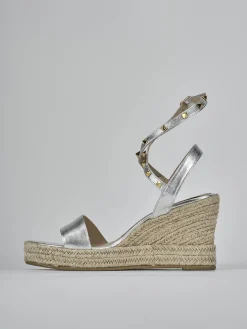 Hot Sandali zeppa tacco 11cm laminato Donna Sandali Zeppa