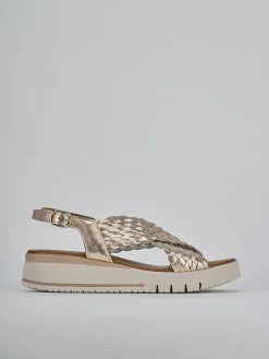 Clearance Sandali zeppa tacco 2cm pelle Donna Sandali Zeppa