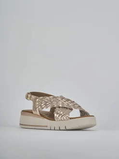 Clearance Sandali zeppa tacco 2cm pelle Donna Sandali Zeppa