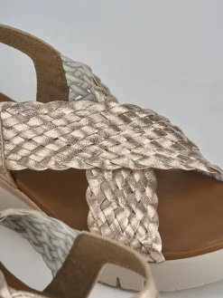 Clearance Sandali zeppa tacco 2cm pelle Donna Sandali Zeppa