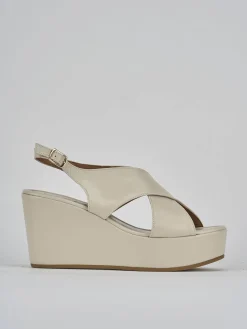 Hot Sandali zeppa tacco 8cm pelle Donna Sandali Zeppa