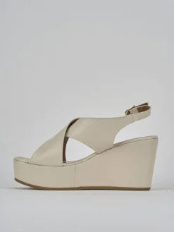 Hot Sandali zeppa tacco 8cm pelle Donna Sandali Zeppa