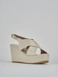 Hot Sandali zeppa tacco 8cm pelle Donna Sandali Zeppa