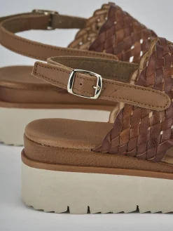 Hot Sandali zeppa tacco 3cm pelle Donna Sandali Zeppa