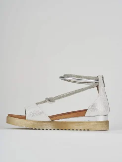 Sale Sandali zeppa tacco 3cm pelle Donna Sandali Zeppa