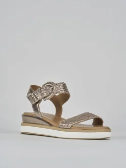 Clearance Sandali zeppa tacco 3cm pelle Donna Sandali Zeppa