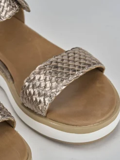 Clearance Sandali zeppa tacco 3cm pelle Donna Sandali Zeppa