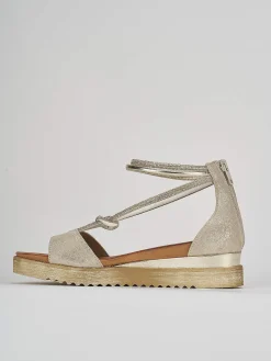 Discount Sandali zeppa tacco 3cm pelle Donna Sandali Zeppa