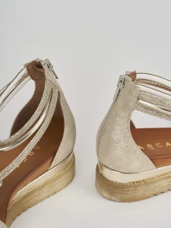 Discount Sandali zeppa tacco 3cm pelle Donna Sandali Zeppa