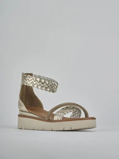 Clearance Sandali zeppa tacco 2cm pelle Donna Sandali Zeppa