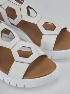 Outlet Sandali zeppa tacco 3cm pelle Donna Sandali Zeppa