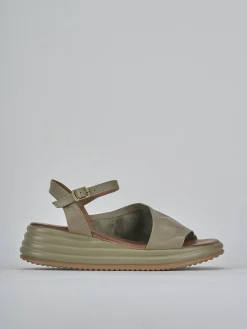 Sandali zeppa tacco 6cm pelle Donna Sandali Zeppa