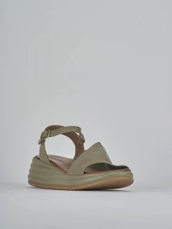 Sandali zeppa tacco 6cm pelle Donna Sandali Zeppa