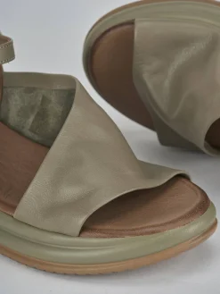 Sandali zeppa tacco 6cm pelle Donna Sandali Zeppa