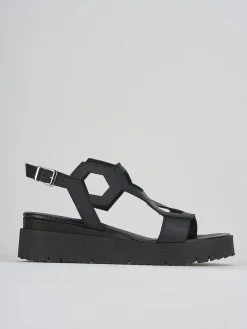 Online Sandali zeppa tacco 3cm pelle Donna Sandali Zeppa