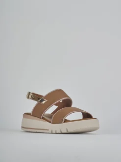 Discount Sandali zeppa tacco 3cm pelle Donna Sandali Zeppa