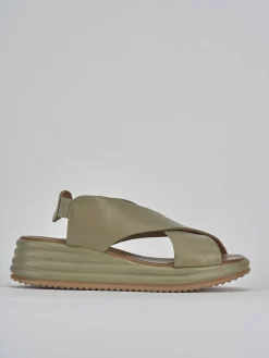 New Sandali zeppa tacco 5cm pelle Donna Sandali Zeppa